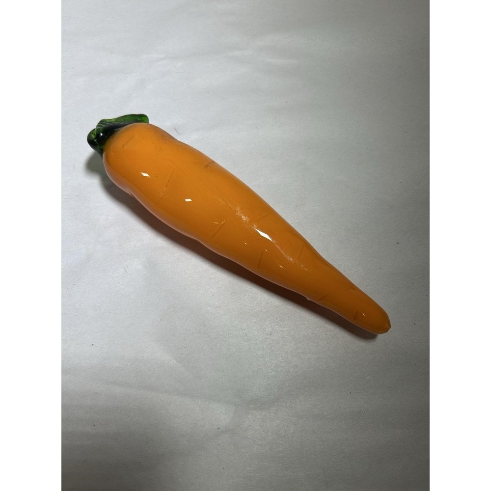 Vintage Glass Carrot Vegetable MCM Hand Blown Farmhouse Kitchen Decor Collect